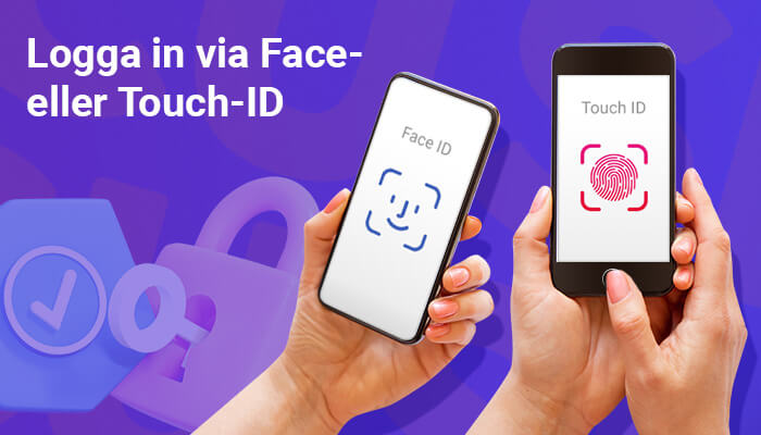 Logga in på ett mobilcasino utan svensk licens med Face ID eller Touch ID